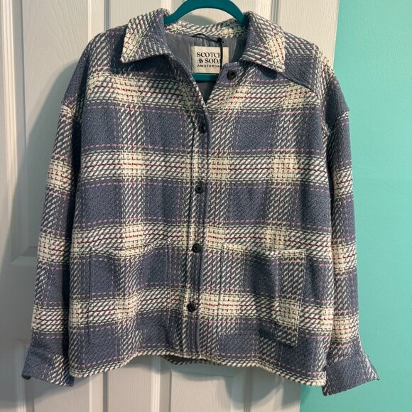 NWT Scotch & Soda Lightweight Check Overshirt Shacket – RRP $390 – Size M - Picture 4 of 13